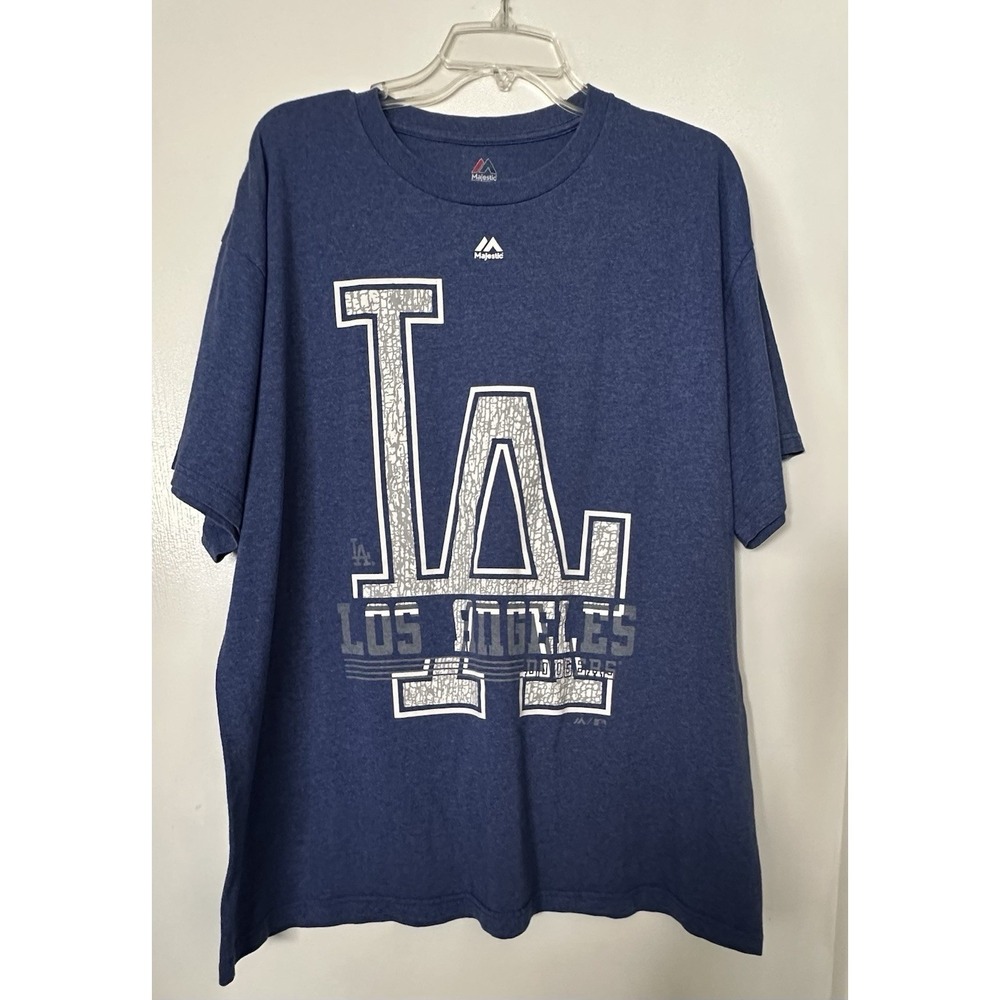 Majestic‎ Men's T-Shirt LA Los Angeles Dodgers Baseball Blue XL
